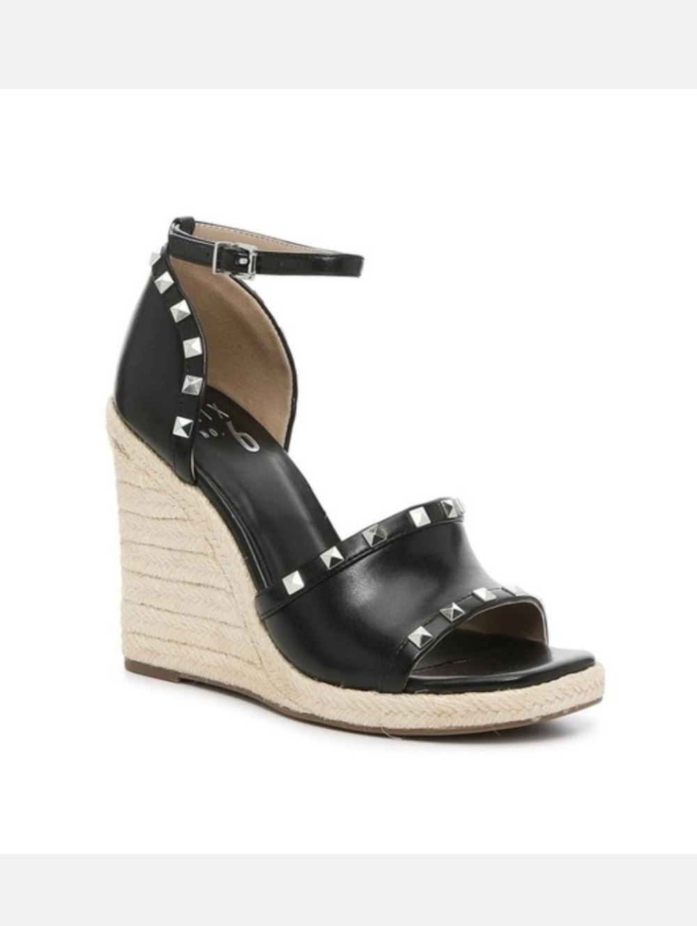 🖤 Mix No. 6 Black Studded Espadrille Wedge Sandals